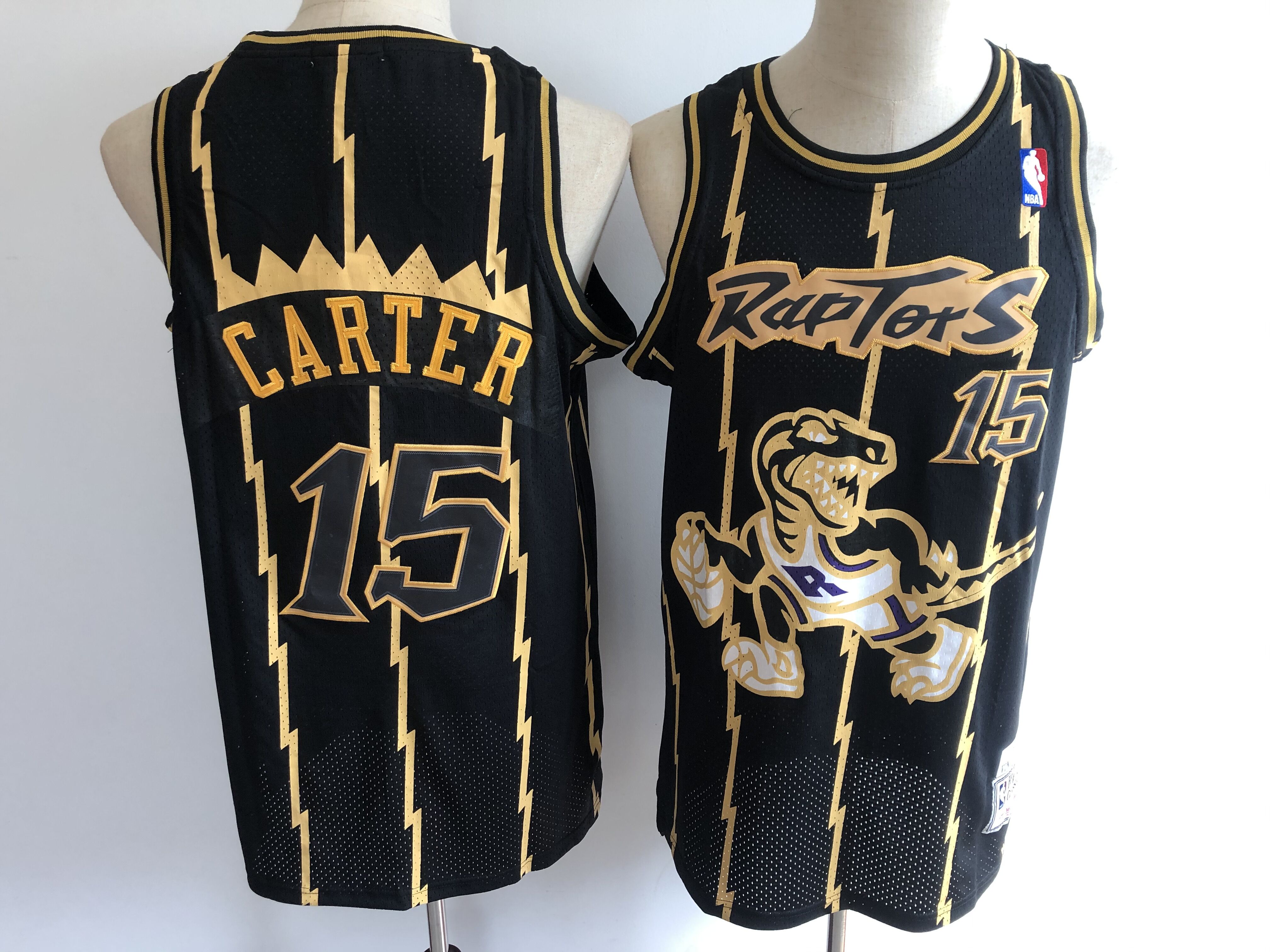 2020 Men Toronto Raptors 15 Carter black golden NBA Jerseys